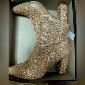 Betsy Johnson Rhinestone Cady Boots BLUSH